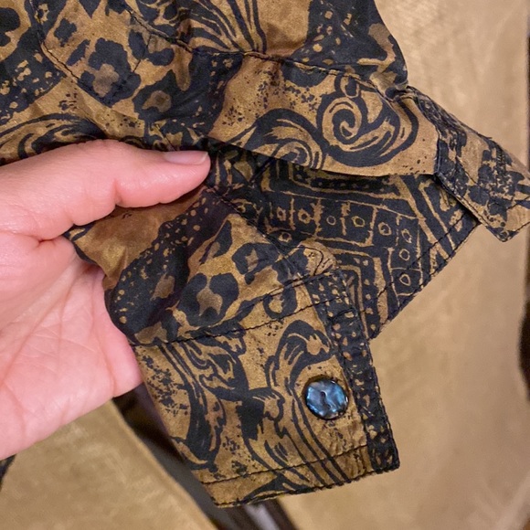 Vintage Mixed Pattern 100% Silk Blouse - Picture 9 of 9